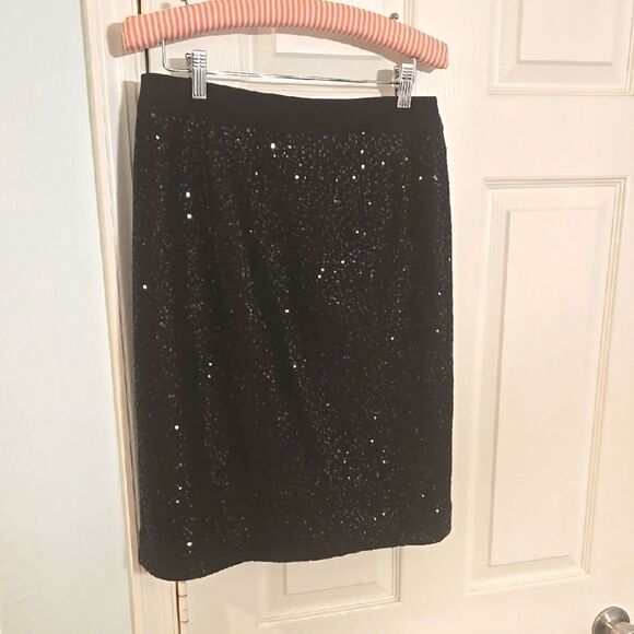 Boden Black Sequin Pencil Skirt Cocktail - Picture 1 of 6